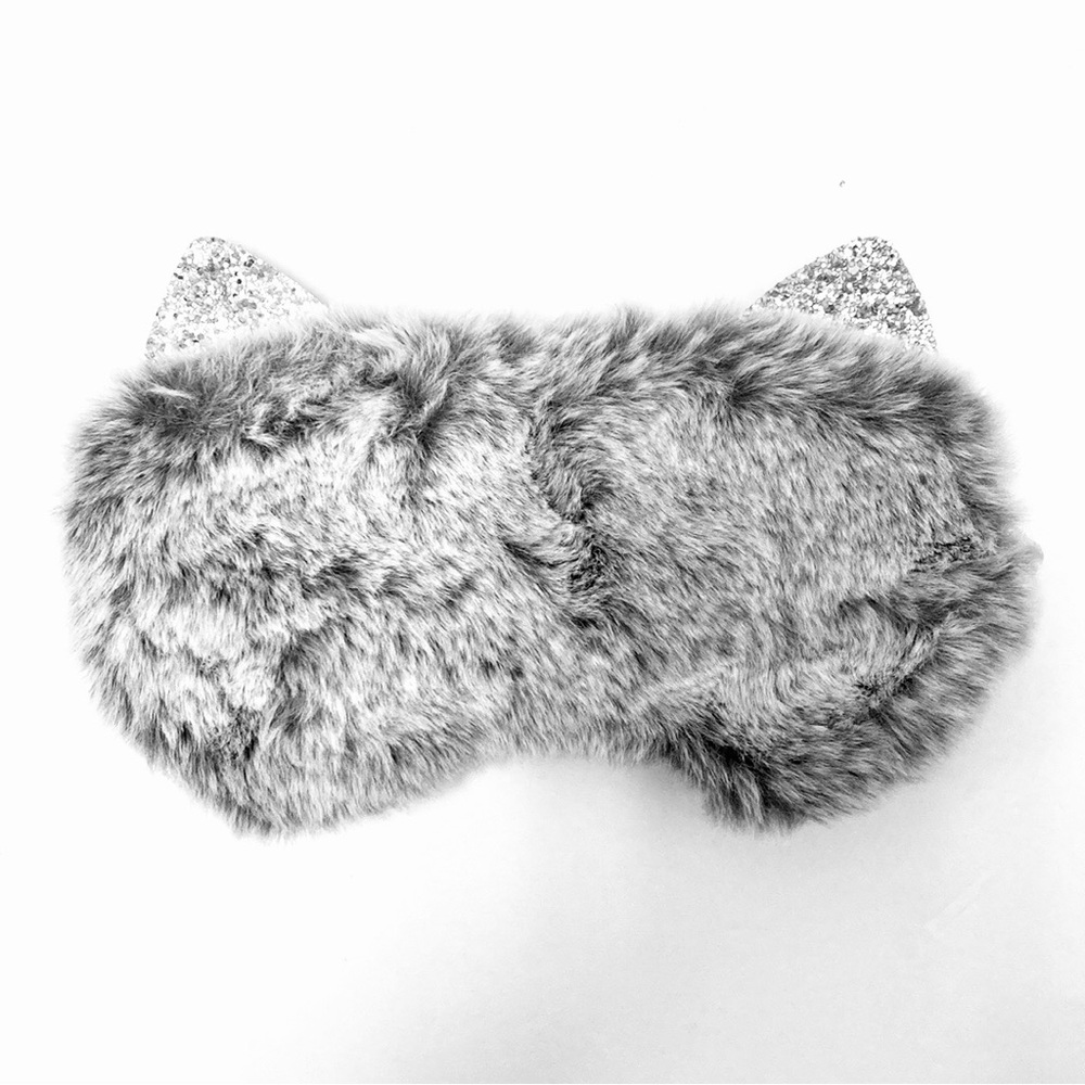 Claire’s Boutique Silver Fur Kitty Cat Sleep Mask
